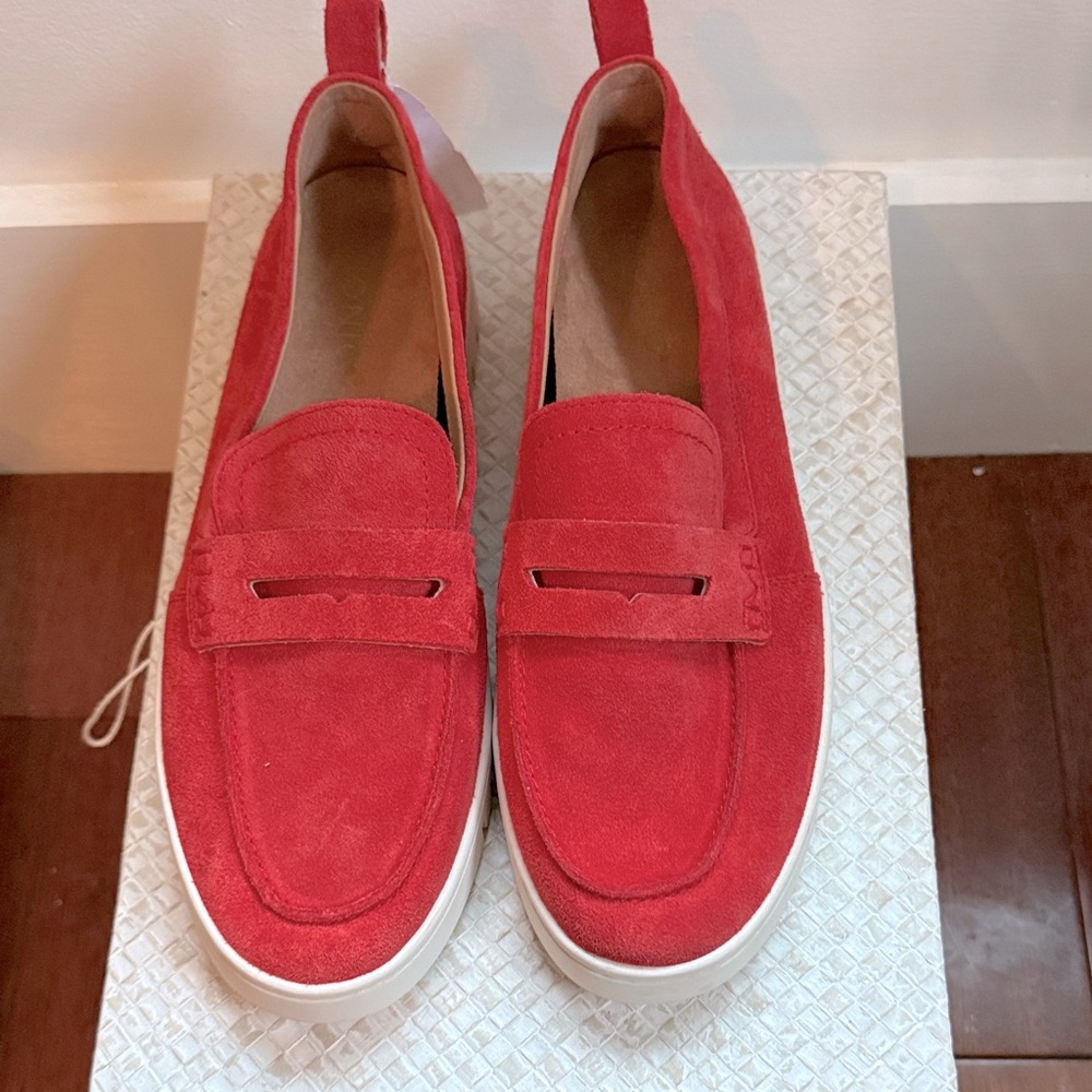 Vionic Red Suede Loafers